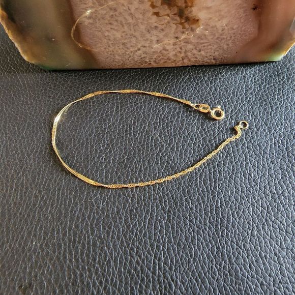 10k Gold ✨️ Twist Bracelet 7" Yellow Gold Rope Bracelet - Picture 3 of 5